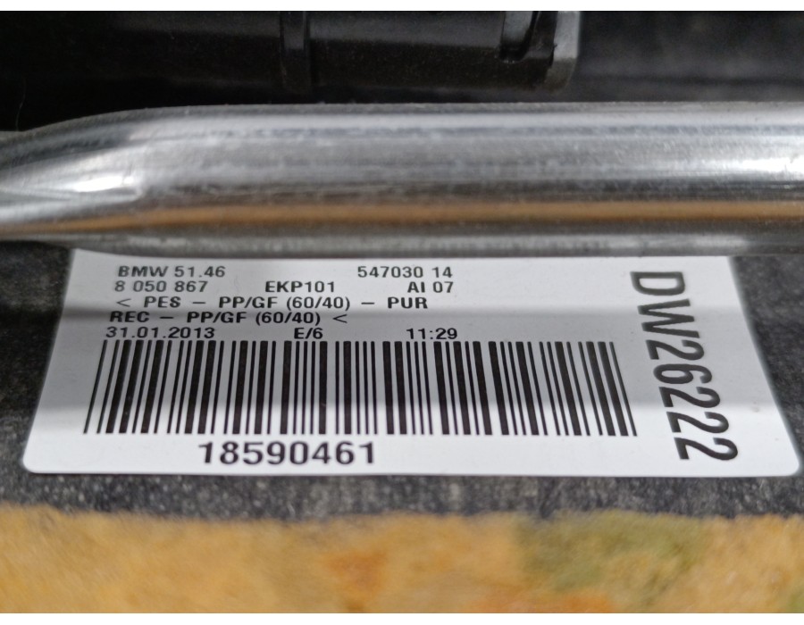 Recambio de bandeja trasera para bmw serie 6 coupe (f13) (....) 3.0 turbodiesel referencia OEM IAM 54703014 65139169690 00300001
