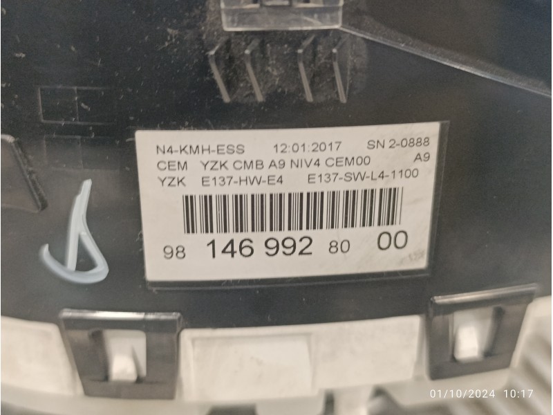 Recambio de cuadro instrumentos para peugeot 2008 (--.2013) 1.2 12v e-thp / puretech referencia OEM IAM 9814699280  