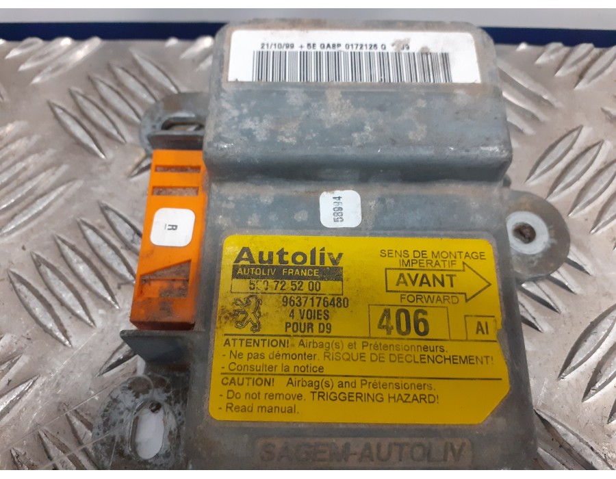 Recambio de centralita airbag para peugeot 406 coupe (s1/s2) 2.0 16v cat referencia OEM IAM 550725200  9637176480