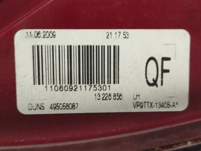 Recambio de piloto trasero izquierdo para opel insignia sports tourer referencia OEM IAM 13226856 VP9TTX13405 13277877