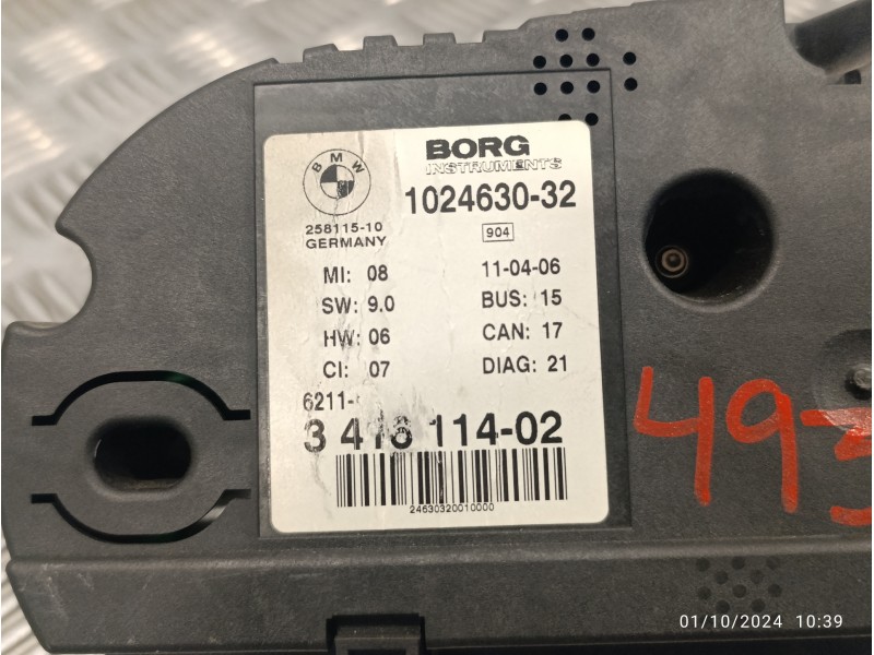 Recambio de cuadro instrumentos para bmw x3 (e83) 3.0 turbodiesel cat referencia OEM IAM 341611402 25811510 102463032