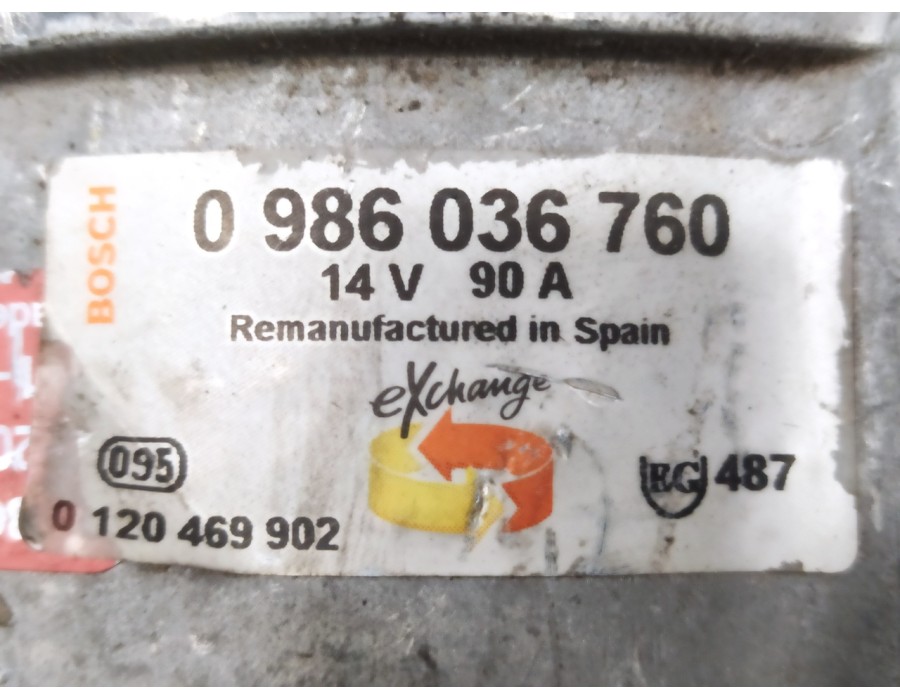 Recambio de alternador para bmw serie 5 berlina (e34) 2.5 cat referencia OEM IAM 0986036760 0120469902 0120469901
