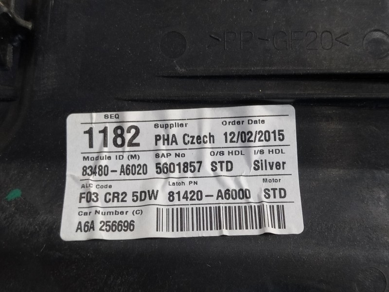 Recambio de elevalunas trasero derecho para hyundai i30 (gd) 1.4 cat referencia OEM IAM 83460A5000 81420A6000 83480A6020