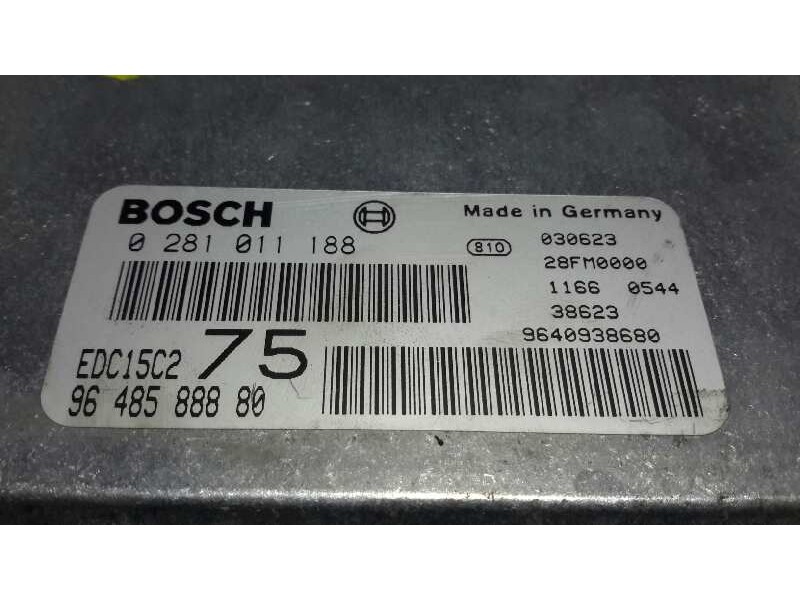 Recambio de centralita motor uce para peugeot 206 berlina referencia OEM IAM 0281011188 EDC15C2 9648588880