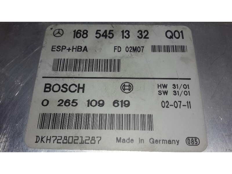 Recambio de centralita abs para mercedes-benz clase a (w168) 170 cdi (168.009) referencia OEM IAM 0265109619  1685451332Q01