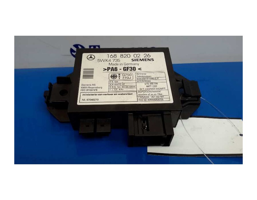 Recambio de centralita inmovilizador para mercedes-benz clase a (w168) 1.4 cat referencia OEM IAM 1688200226  5WK4735