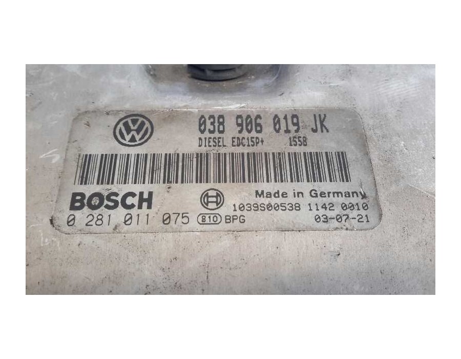 Recambio de centralita motor uce para volkswagen polo (9n1) 1.9 tdi referencia OEM IAM 0281011075 EDC15P+ 038906019JK