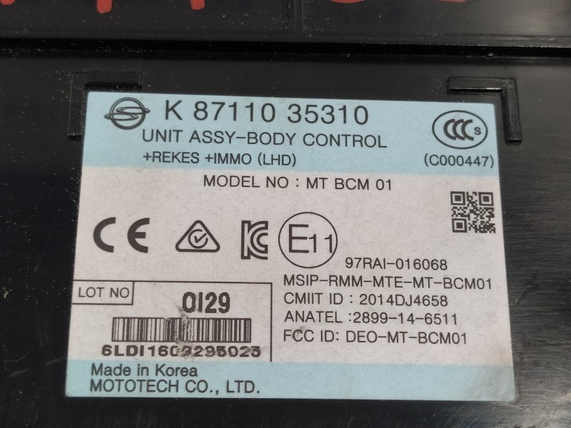 Recambio de modulo electronico para ssangyong tivoli premium 4x2 referencia OEM IAM K8711035310  2014DJ4658