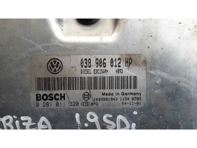 Recambio de centralita motor uce para seat ibiza (6l1) 1.9 sdi referencia OEM IAM 0281011320 ED15CVM+ 038906012HP
