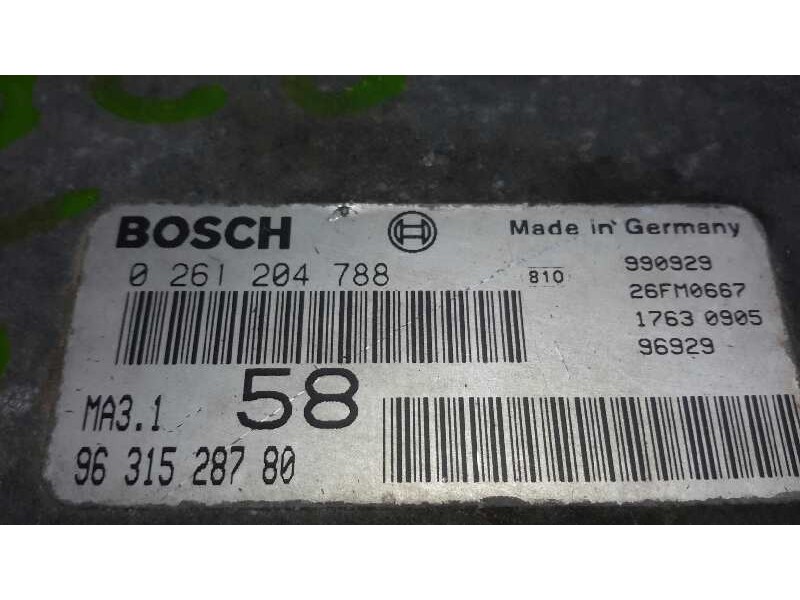 Recambio de centralita motor uce para citroën saxo 1.1 referencia OEM IAM 0261204788 MA31 9631528780