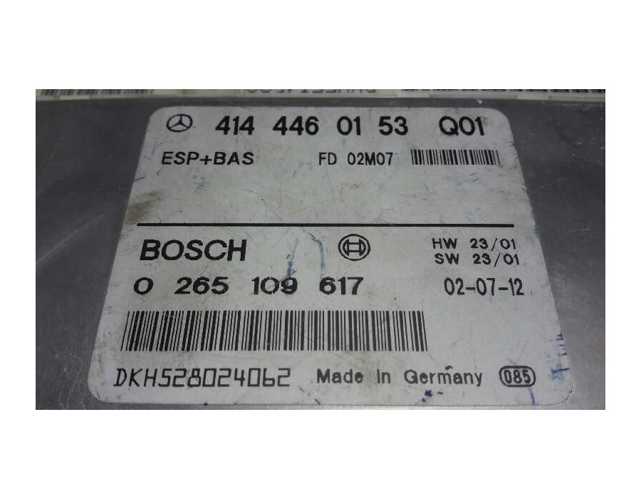 Recambio de centralita esp para mercedes-benz vaneo (w414) furgoneta compacta 1.6 cat referencia OEM IAM 0265109617  4144460153Q