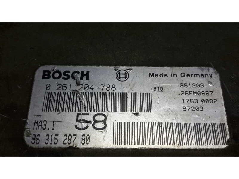 Recambio de centralita motor uce para peugeot 106 (s2) 1.1 referencia OEM IAM 0261204788 MA31 9631528780