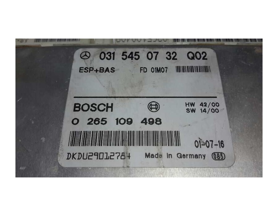 Recambio de centralita abs para mercedes-benz clase clk (w208) coupe 320 (208.365) referencia OEM IAM 0315450732Q02  0265109498