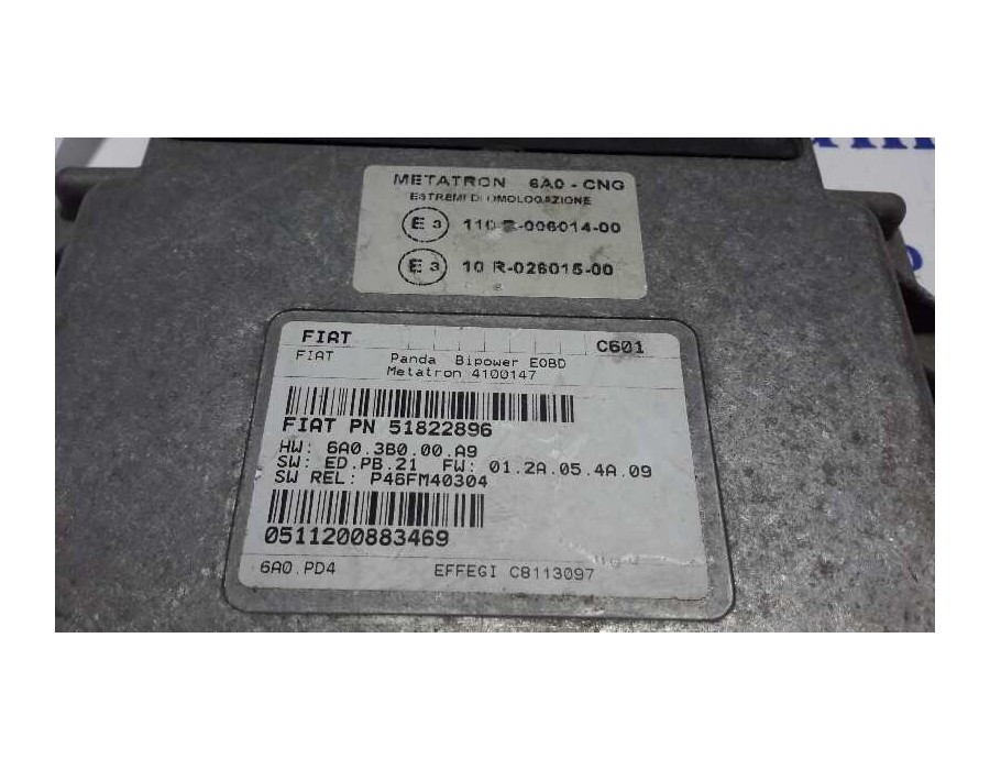 Recambio de centralita motor uce para fiat panda (169) 1.2 cat referencia OEM IAM 51822896 4100147 6A03B000A9