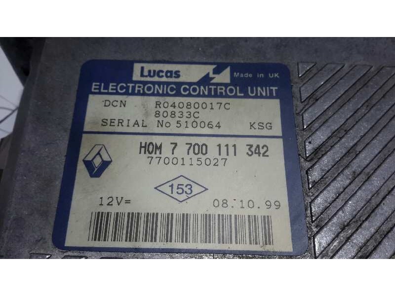 Recambio de centralita motor uce para renault scenic (ja..) 1.9 diesel referencia OEM IAM HOM7700111342 7700115027 R04080017C