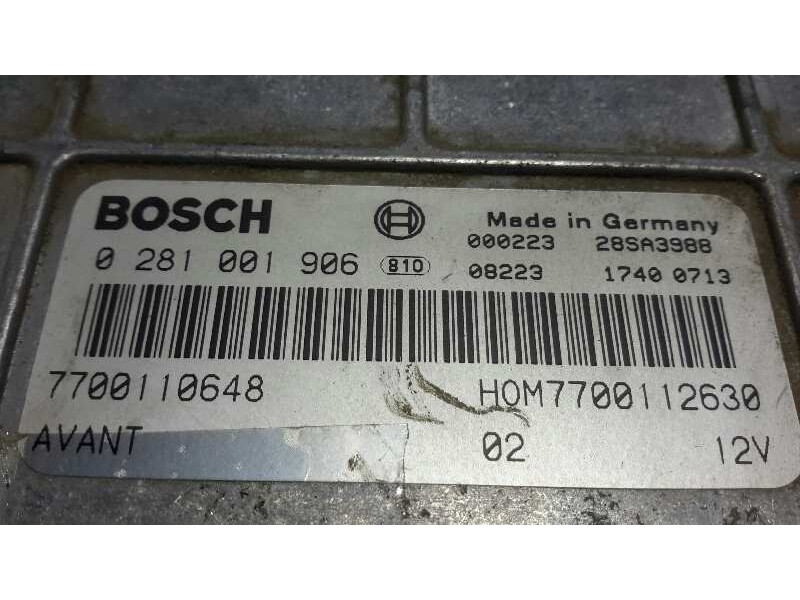 Recambio de centralita motor uce para volvo v40 familiar 1.9 d referencia OEM IAM 0281001906 7700110648 HOM7700112630