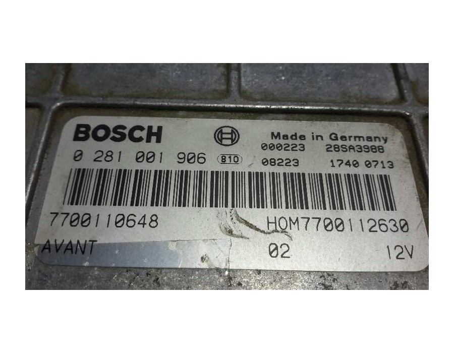 Recambio de centralita motor uce para volvo v40 familiar 1.9 d referencia OEM IAM 0281001906 7700110648 HOM7700112630