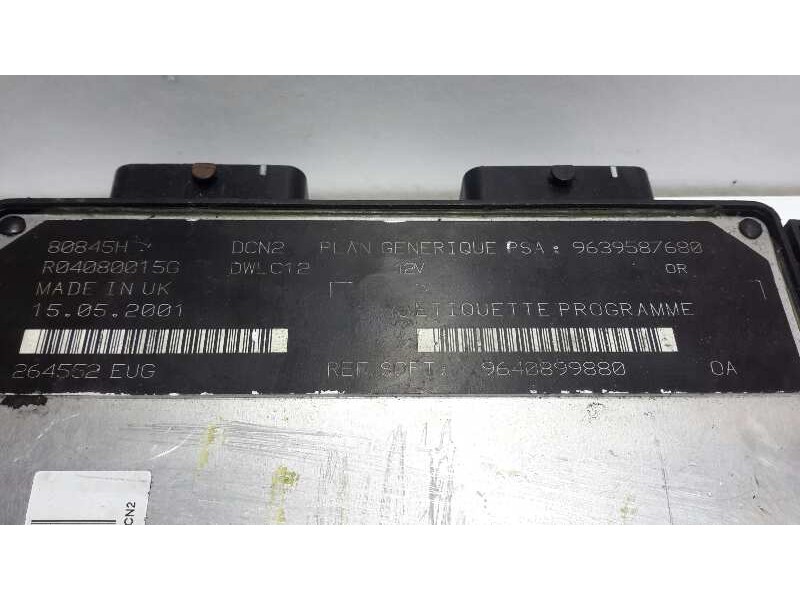 Recambio de centralita motor uce para peugeot 206 berlina 1.9 diesel referencia OEM IAM 9639587680 R04080015G 