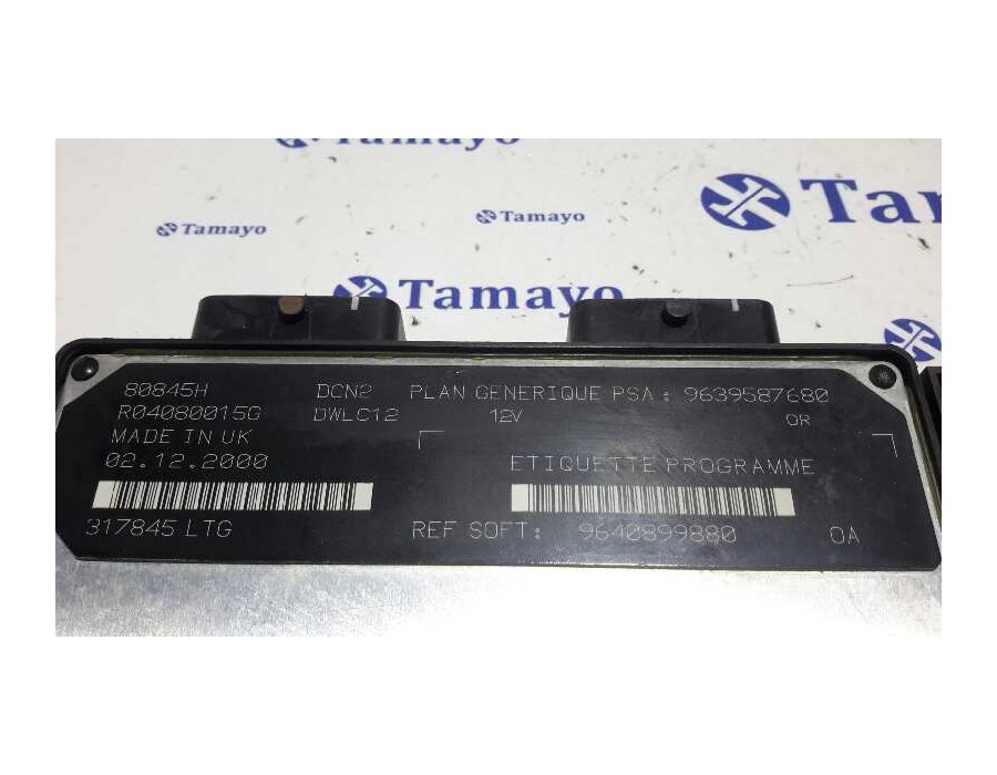 Recambio de centralita motor uce para peugeot 206 berlina 1.9 diesel referencia OEM IAM R04080015G 9639587680 9640899880