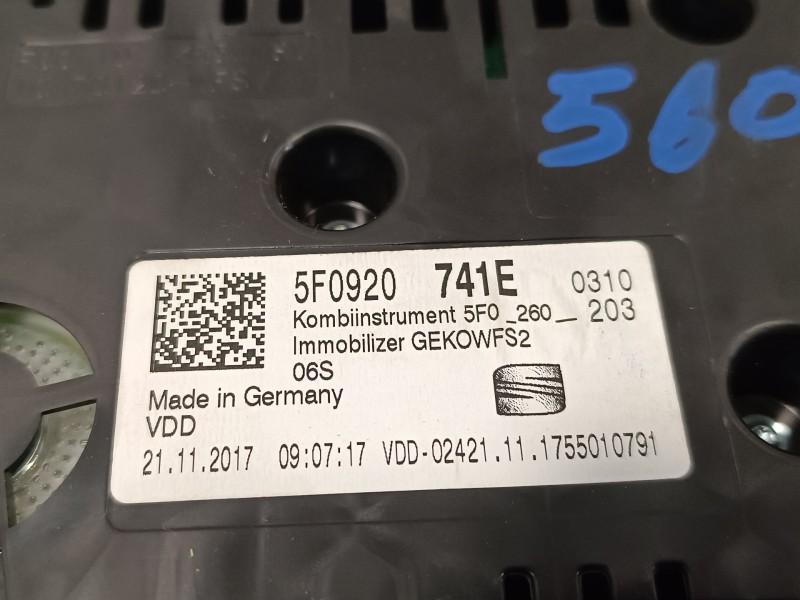 Recambio de cuadro instrumentos para seat ateca (kh7) 1.6 tdi referencia OEM IAM 5F0920741E A2C12362200 5F0260203