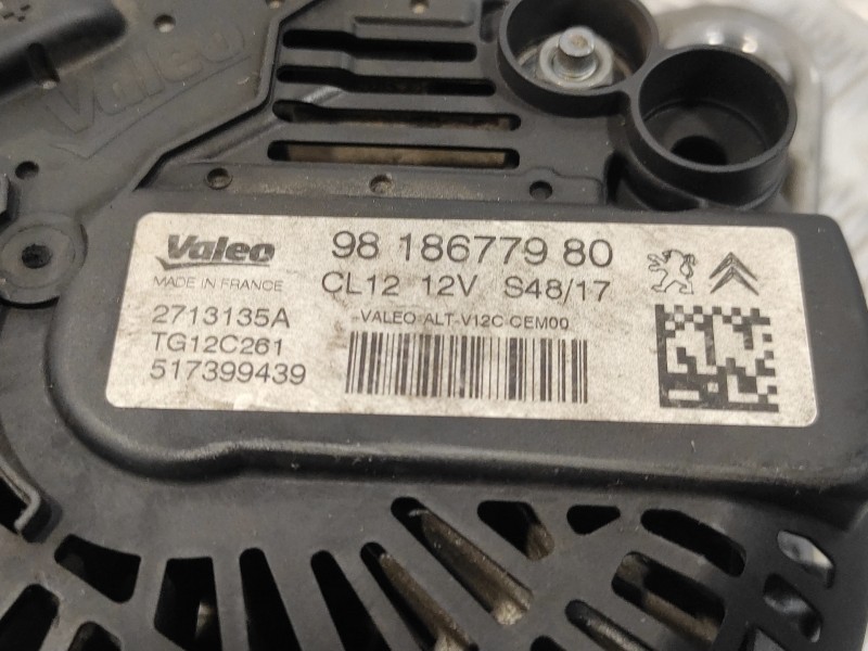 Recambio de alternador para peugeot 2008 (--.2013) 1.2 12v e-thp referencia OEM IAM 9818677980 2713135A TG12C261