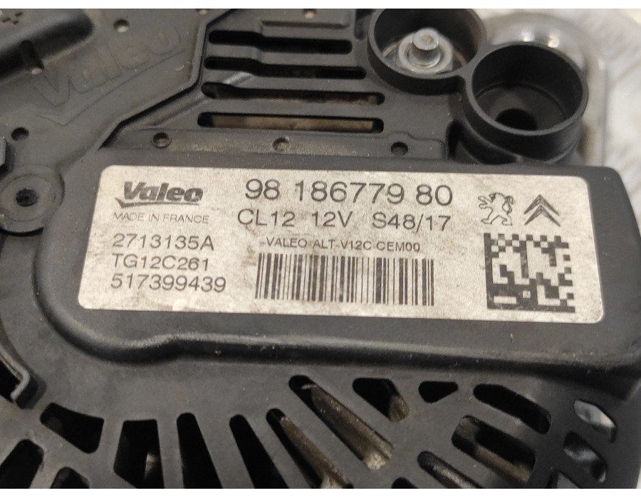Recambio de alternador para peugeot 2008 (--.2013) 1.2 12v e-thp referencia OEM IAM 9818677980 2713135A TG12C261
