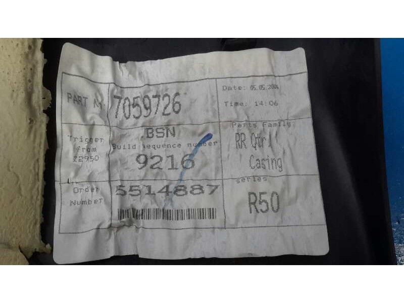 Recambio de tapizado puerta trasero derecho para bmw mini (r50,r53) referencia OEM IAM 7059726  