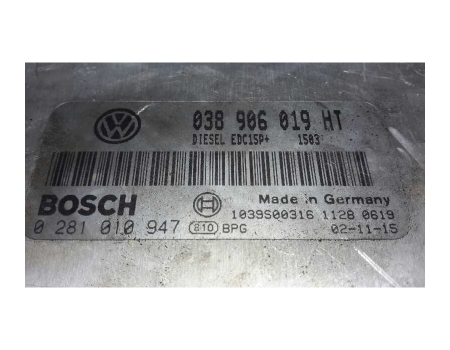 Recambio de centralita motor uce para seat ibiza (6l1) 1.9 tdi referencia OEM IAM 0281010947 EDC15P+ 038906019HT