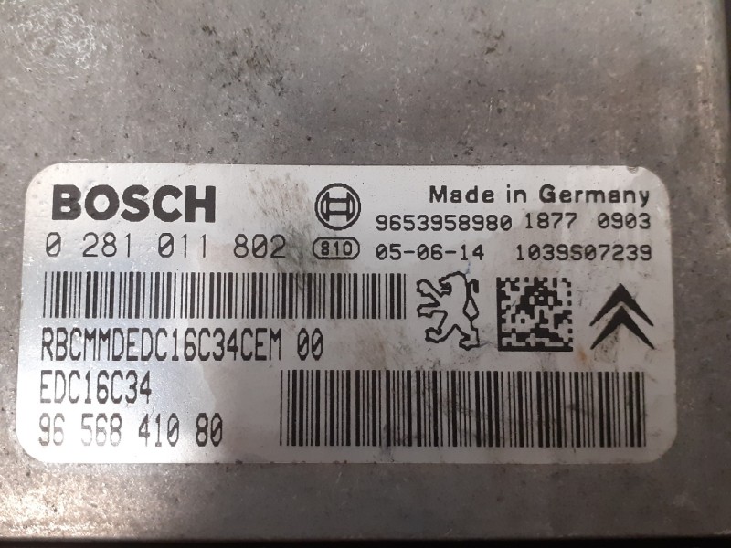 Recambio de centralita motor uce para citroën xsara picasso 1.6 hdi cat (9hy / dv6ted4) referencia OEM IAM 0281011802 EDC16C34 9