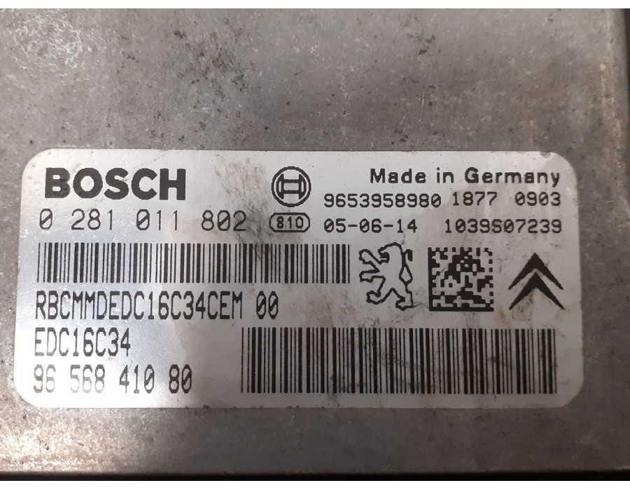 Recambio de centralita motor uce para citroën xsara picasso 1.6 hdi cat (9hy / dv6ted4) referencia OEM IAM 0281011802 EDC16C34 9