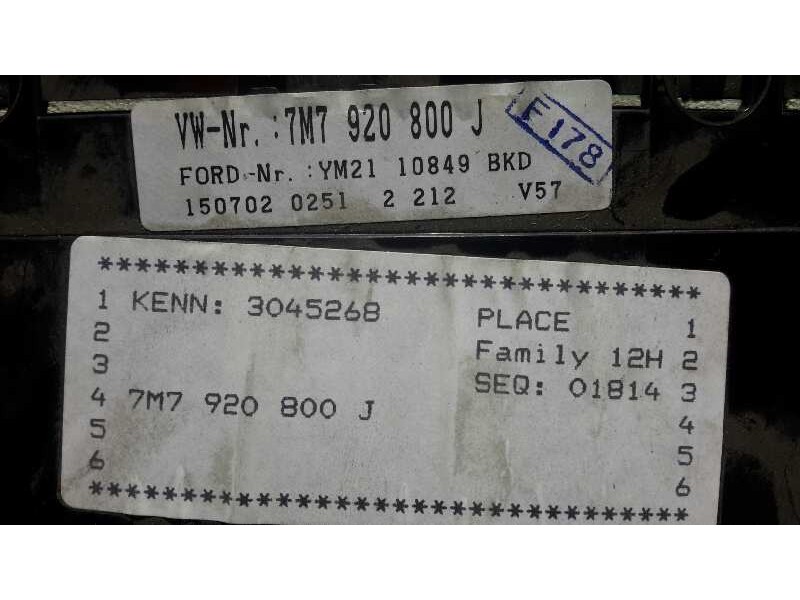 Recambio de cuadro instrumentos para seat alhambra (7v9) referencia OEM IAM 110080033015  7M7920800J