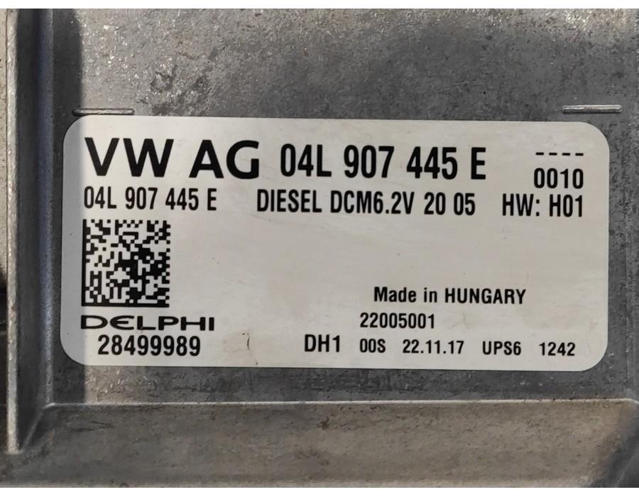 Recambio de centralita motor uce para seat ateca (kh7) 1.6 tdi referencia OEM IAM 04L907445E 22005001 28499989