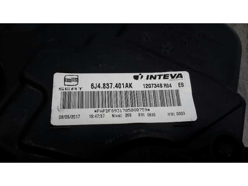 Recambio de elevalunas delantero izquierdo para seat ibiza (6p1) 1.2 tsi referencia OEM IAM 6J4837401AK 6J4867435 6R0959801DS