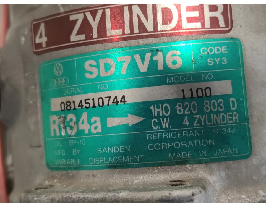 Recambio de compresor aire acondicionado para seat ibiza (6k) 1.9 tdi referencia OEM IAM 1H0820803D R134A SD7V161100