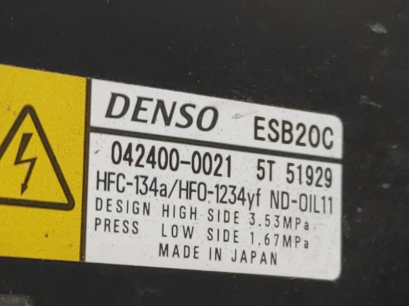 Recambio de compresor aire acondicionado para toyota prius (zvw50) referencia OEM IAM 0424000021 HFC134A ESB20C
