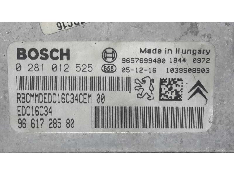 Recambio de centralita motor uce para peugeot 206 4-trg. 1.4 referencia OEM IAM 0281012525 EDC16C34 9661728580