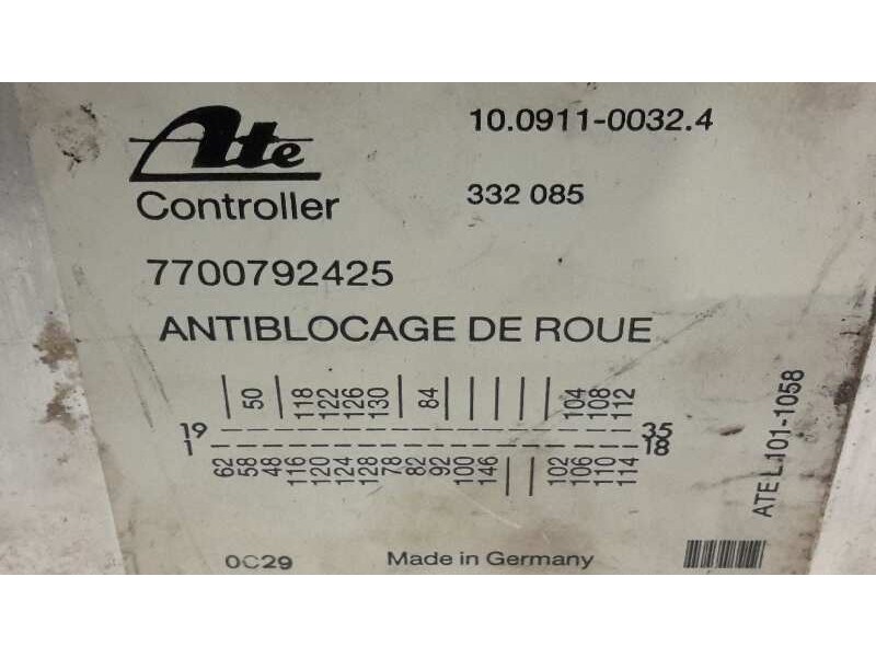 Recambio de centralita abs para renault 21 berlina (b/l48) 2.0 referencia OEM IAM 7700792425  10091100324