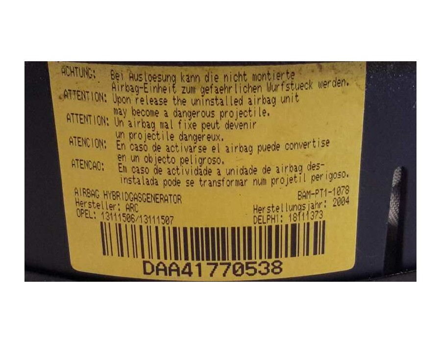 Recambio de airbag delantero izquierdo para opel corsa c cosmo referencia OEM IAM 18111373 13111507 13111506