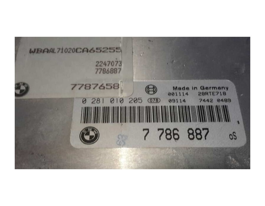 Recambio de centralita motor uce para bmw serie 3 berlina (e46) 318d referencia OEM IAM 7786887 28RTE718 0281010205