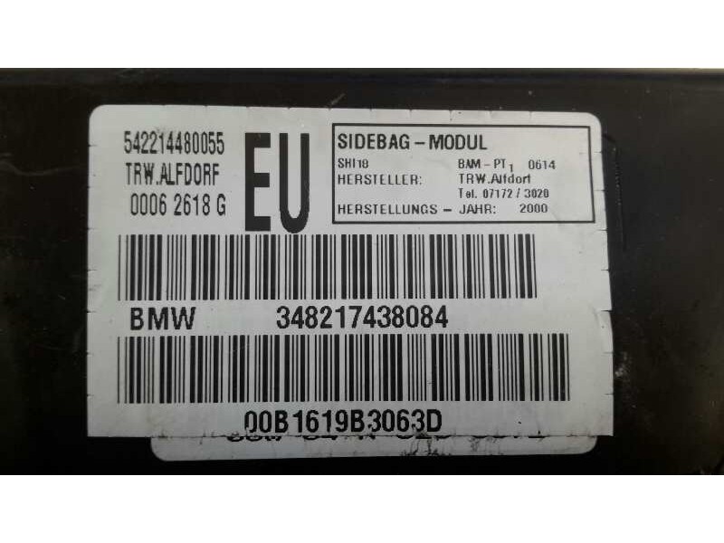 Recambio de airbag lateral delantero derecho para bmw serie 3 berlina (e46) referencia OEM IAM 348217438084  00062618G