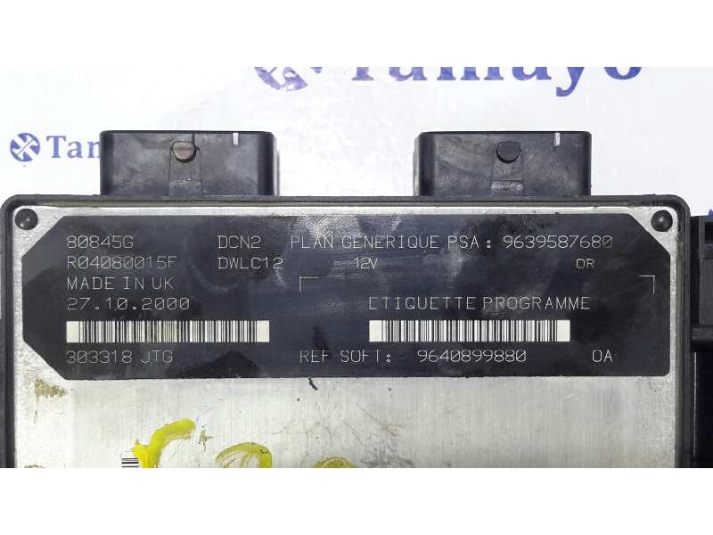 Recambio de centralita motor uce para peugeot 206 berlina 1.9 diesel referencia OEM IAM 9640899880 9639587680 R04080015F