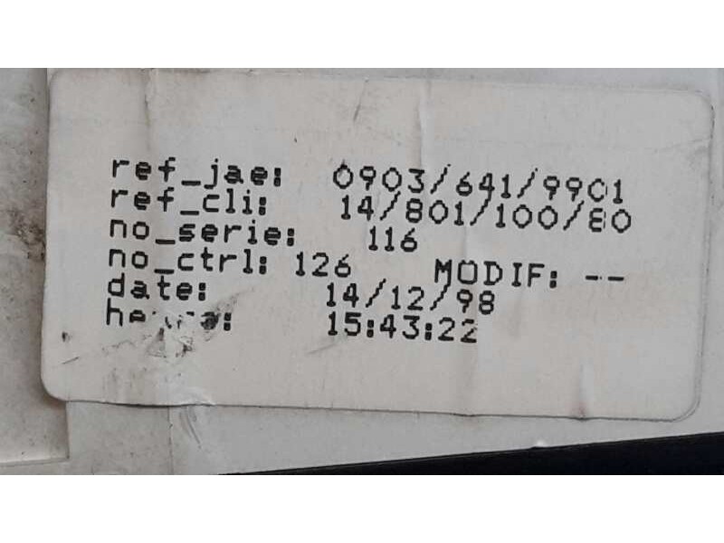 Recambio de cuadro instrumentos para peugeot expert kasten standard 1.9 diesel referencia OEM IAM 09036419901  1480110080