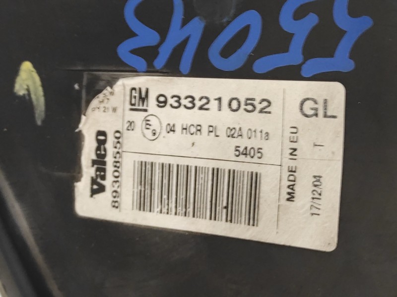 Recambio de faro izquierdo para opel meriva 1.7 16v cdti referencia OEM IAM 93321052  