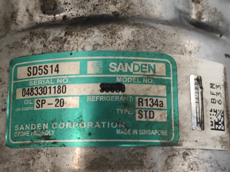 Recambio de compresor aire acondicionado para ravo barredora 540cd referencia OEM IAM SD5S14S6630  0483301180