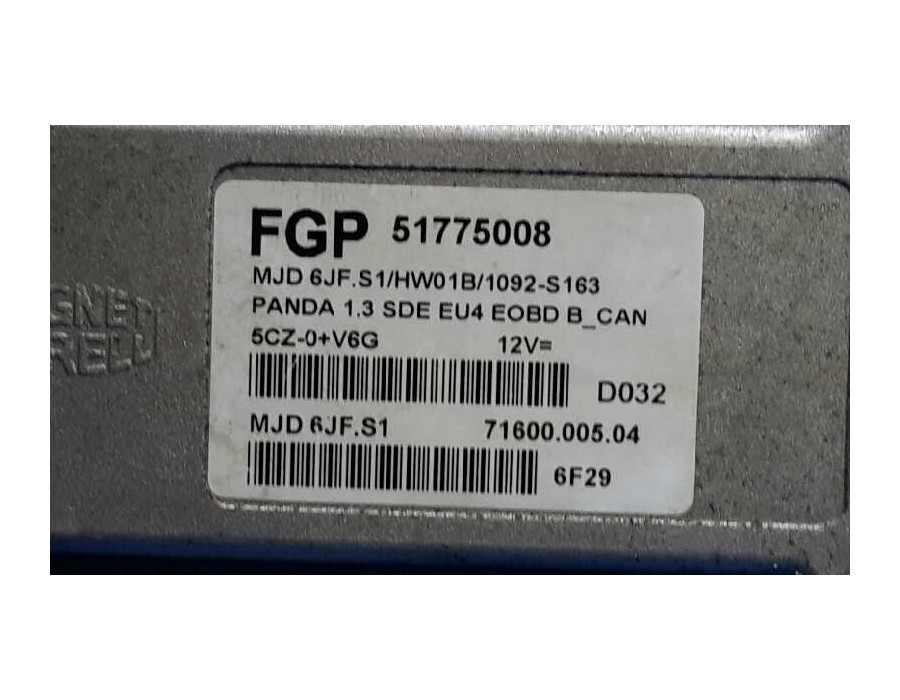 Recambio de centralita motor uce para fiat panda (169) 1.3 jtd cat referencia OEM IAM 51775008  7160000504