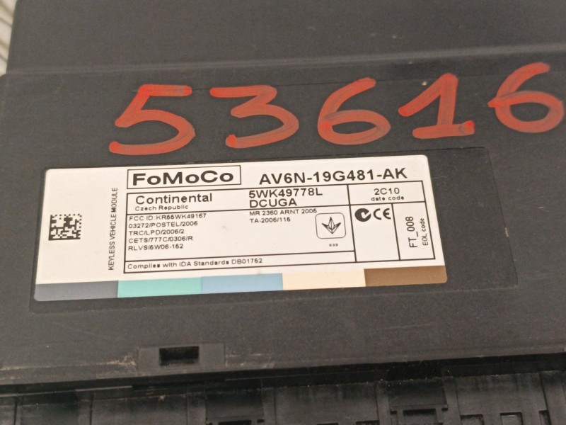 Recambio de modulo confort para ford focus turn. 1.5 tdci cat referencia OEM IAM 5WK49778L  AV6N19G481AK