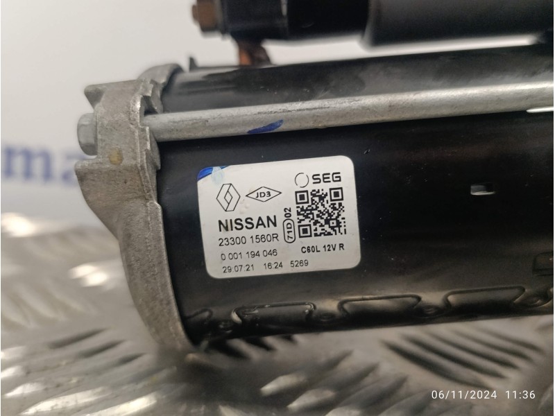 Recambio de motor arranque para renault captur ii 1.3 tce referencia OEM IAM 233001560R C60L12VR 0001194046