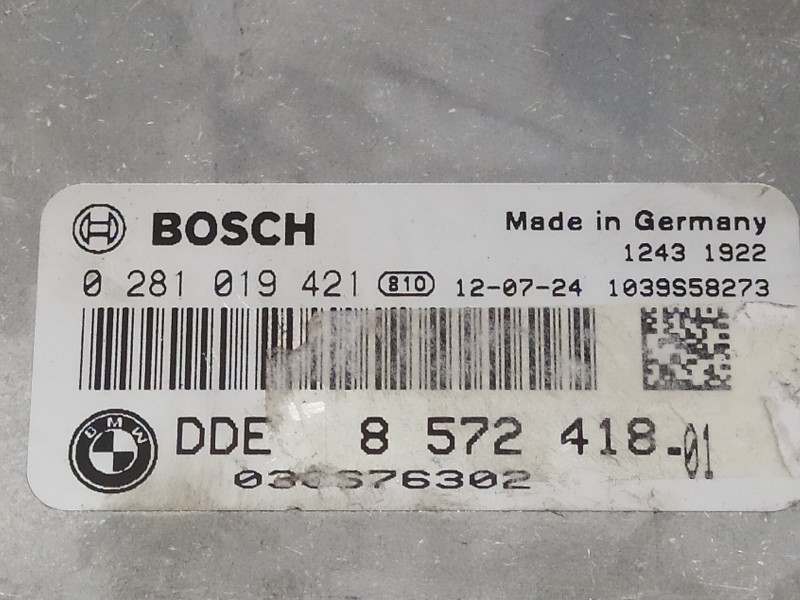 Recambio de centralita motor uce para bmw serie 5 lim. (f10) referencia OEM IAM 0281019421 8572418 DDE8572418