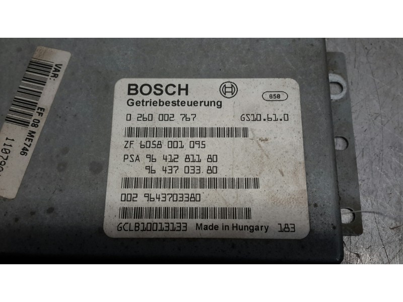 Recambio de centralita cambio automatico para citroën c5 berlina referencia OEM IAM 0260002767 9643703380 9641281180