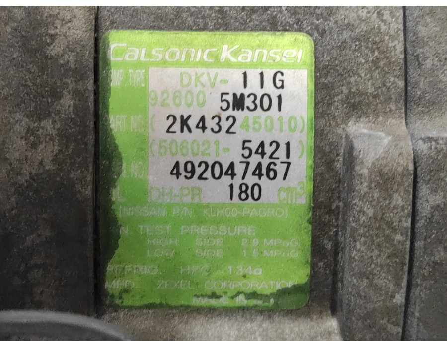 Recambio de compresor aire acondicionado para nissan x-trail (t30) 2.2 dci diesel cat referencia OEM IAM 5060215421 926005M301 2